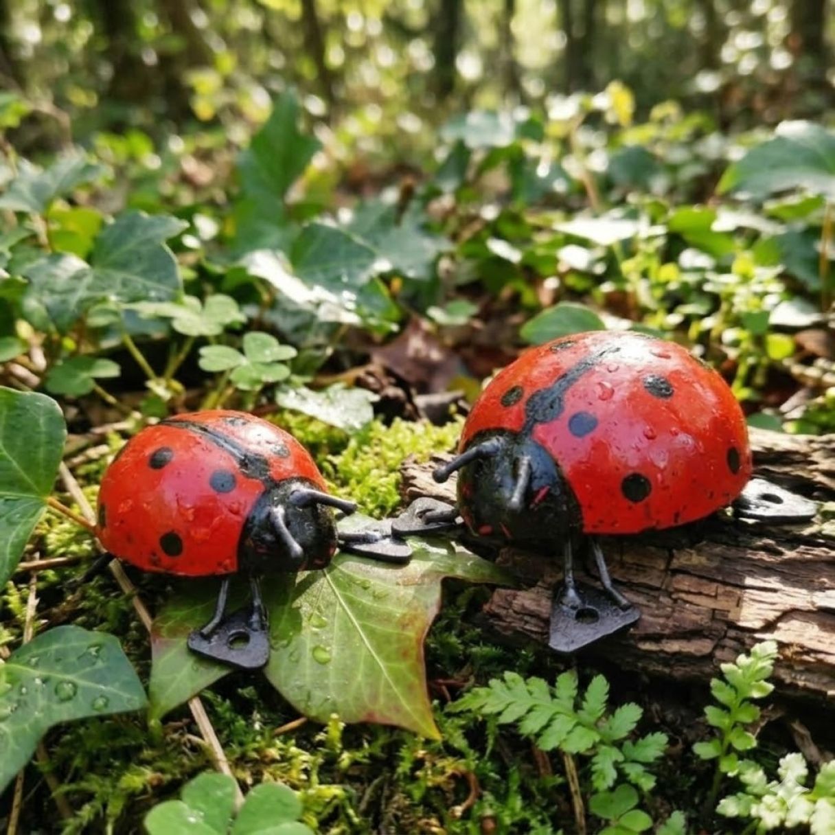 Cliquez sur la vignette pour agrandir et survolez la photo pour zoomer Coccinelle Rouge série de 2 3