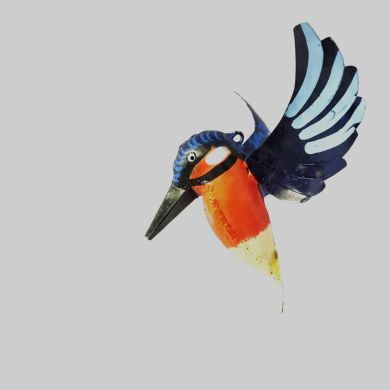 Hanging flying kingfisher painted