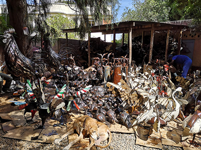 Décoration de jardin et animaux en métal recyclé-Artisanat du Zimbabwe