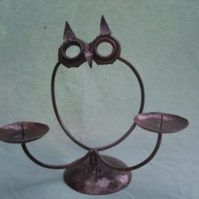 Owls candle holder x2
